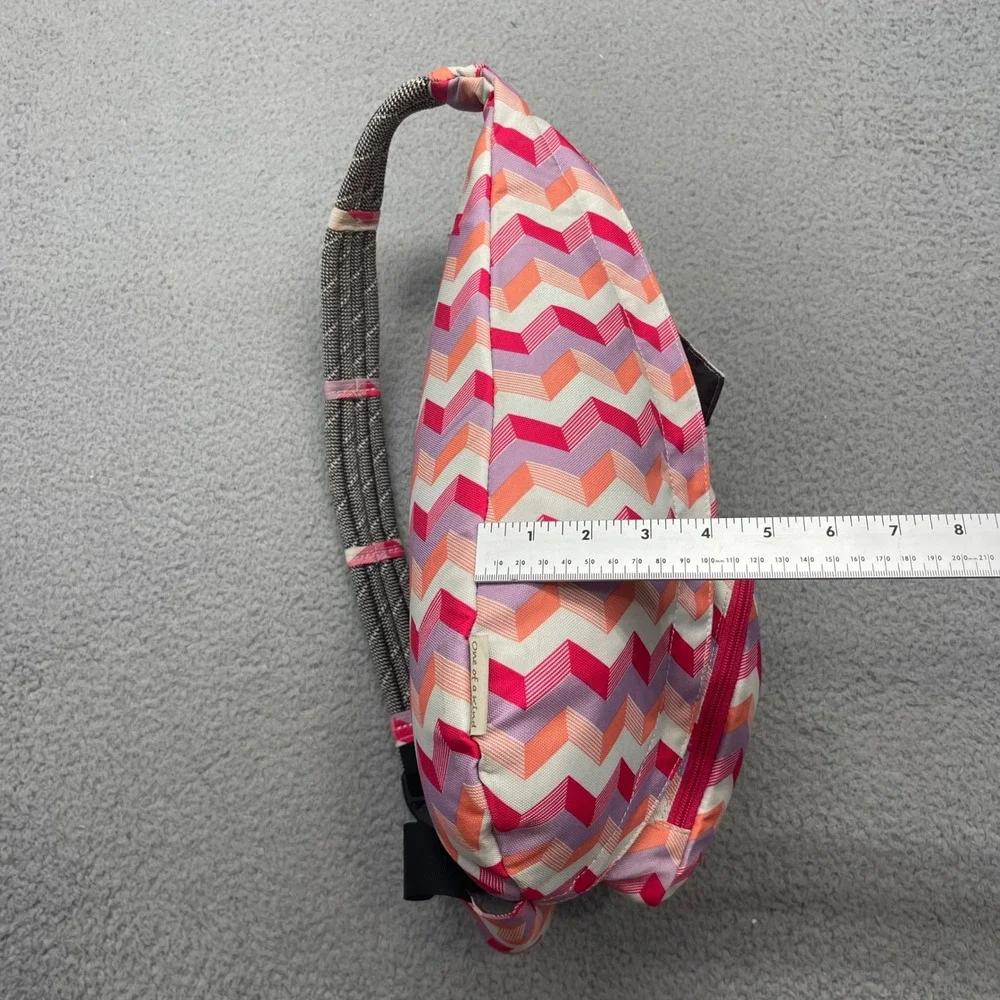 KAVU Rope‎ Bag Pink Chevron Canvas Adjustable Strap Crossbody Sling Backpack